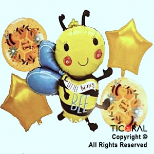 SET DE GLOBOS METALIZADOS ABEJITA BEE 5 UNIDADES X 1